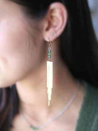 Silver Trinity Tassel Earrings