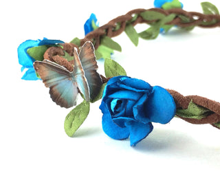 Flower Headband - Head Bands For Women - Butterfly Headpiece Adult Crown - Hippie Costume - Flower Girl Gift