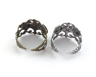 Steampunk Gear Ring: Adjustable Filigree Band