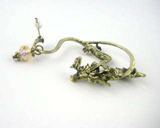 Dragon Ear Cuff: Mismatched Climber Earrings with Crystal Dangle