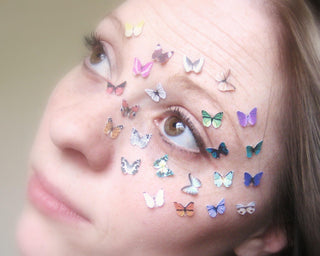 Butterfly Eye Makeup Stickers: Beauty Face Decals (Set of 3)