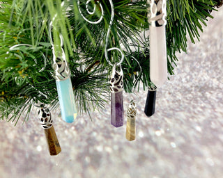 Quartz Christmas Ornament Set: Gemstone Holiday Decoration