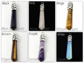 Gemstone Crystal Point Christmas Ornaments - Boho Holiday Decor, Set of 6