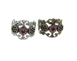 Steampunk Gear Ring: Adjustable Filigree Band