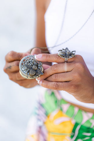 Bee Pocket Watch Necklace: Bronze Filigree Steampunk Pendant