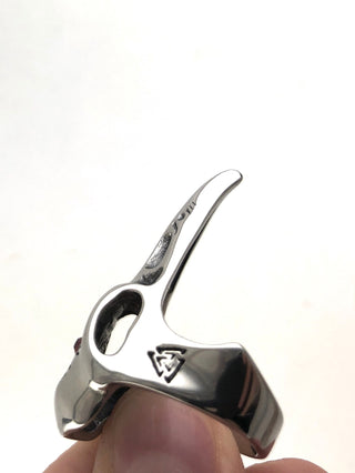 Bird Skull Viking Ring: Runes, Gothic Norse Jewelry