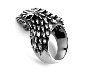 Silver Wolf Ring - Gift For Men - Biker Ring - Gothic Ring - Viking Ring - Viking Costume - 3D Wolf Head - Mens Jewelry