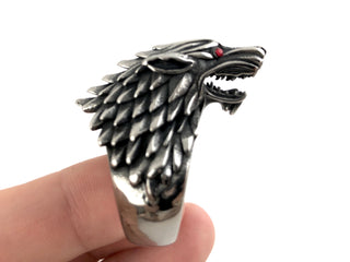 Silver Wolf Ring - Gift For Men - Biker Ring - Gothic Ring - Viking Ring - Viking Costume - 3D Wolf Head - Mens Jewelry