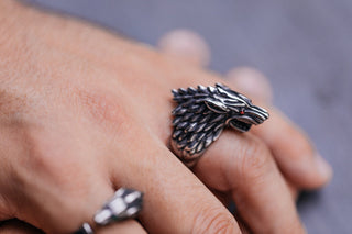 Silver Wolf Ring - Gift For Men - Biker Ring - Gothic Ring - Viking Ring - Viking Costume - 3D Wolf Head - Mens Jewelry