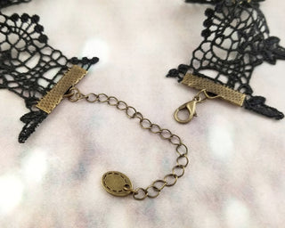 Black Spider Choker - Lace Choker - Gothic Choker - Gothic Collar - Witchy Necklace