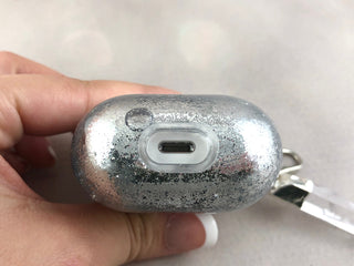 Glitter Airpods Case: Clear Quartz Crystal Keychain