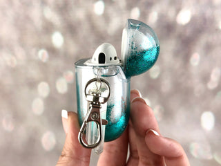 Glitter Airpods Case: Clear Quartz Crystal Keychain