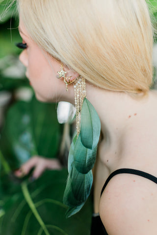 Feather Ear Cuff – Gold Plated, No Piercing Needed
