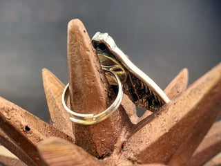 Death Head Moth Ring – Silver, Birthstone Eyes, Goth Jewelry