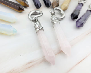 Gemstone Bullet Ear Weights – Surgical Steel Gauges, 6G-00G