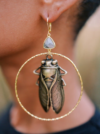 Cicada Gemstone Earrings