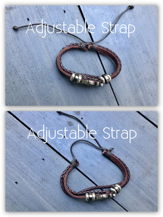 Personalized Anchor Bracelet: Braided Leather Nautical Jewelry