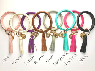 Monogram Leather Bangle Keychain: Personalized Initial Charm