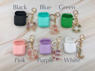Resin Initial AirPods Case: Silicone AirPod 1 & 2 Keychain