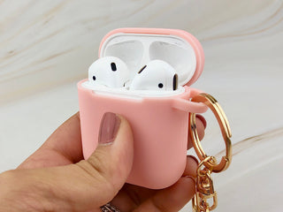 Resin Initial AirPods Case: Silicone AirPod 1 & 2 Keychain