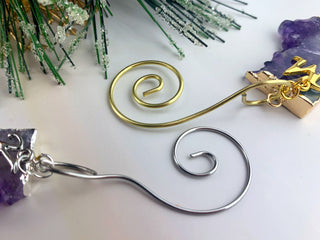Raw Amethyst Slice Initial Ornament - Healing Crystals - Personalized Letter Ornament - Tree Hanging Decor