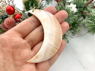 Shell Moon Ornament: Boho Celestial Tree Decoration