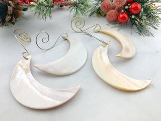 Shell Moon Ornament: Boho Celestial Tree Decoration