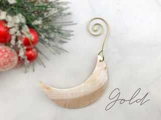 Shell Moon Ornament: Boho Celestial Tree Decoration
