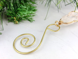 Clear Quartz Crystal Ornament: Golden Wire Wrapped Healing Crystals