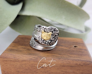 Crescent Moon Ring - Silver Spoon Ring - Antique Style Celestial Jewelry