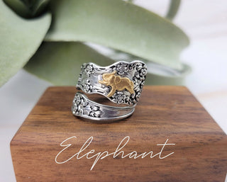 Mushroom Ring - Vintage Spoon Ring - Antique Style Floral Jewelry