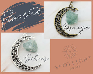 Gemstone Moon Bookmark: Celestial Silver Shepherds Hook Bookish Gift