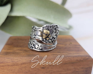 Crescent Moon Ring - Silver Spoon Ring - Antique Style Celestial Jewelry