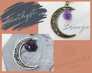 Gemstone Moon Bookmark: Celestial Silver Shepherds Hook Bookish Gift