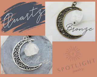 Gemstone Moon Bookmark: Celestial Silver Shepherds Hook Bookish Gift