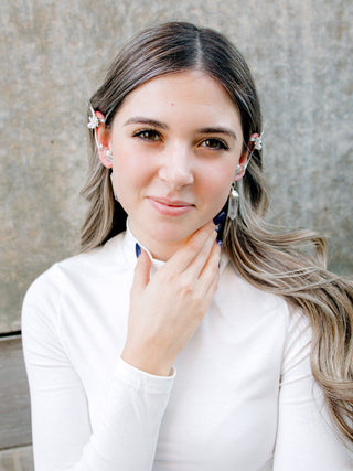 Elf Ear Cuff: Silver Wire Wrap with Quartz - No Piercing