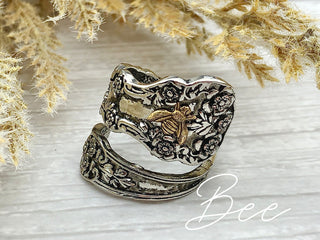 Crescent Moon Ring - Silver Spoon Ring - Antique Style Celestial Jewelry