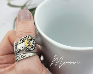 Mushroom Ring - Vintage Spoon Ring - Antique Style Floral Jewelry