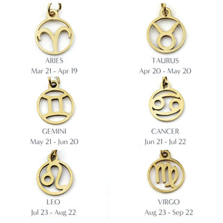 Zodiac Gemstone Bracelet: Gold Astrology Charm, Stainless Steel Beads