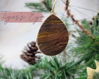 Natural Gemstone Crystal Ornament Set - Lavender Jade - Agate Slice Ornaments