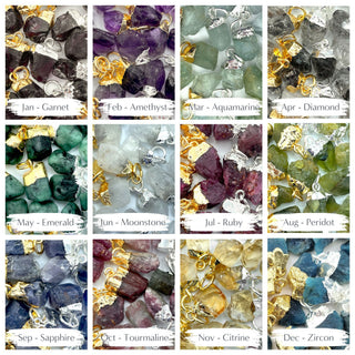Birthstone Gemstone Chain Earrings: Sterling Silver Threaders