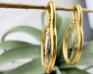 Labradorite Ear Weights: Gold Stainless Steel Hangers, Stretched Ears