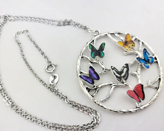 Birthstone Butterfly Necklace: Personalized Tree of Life Pendant