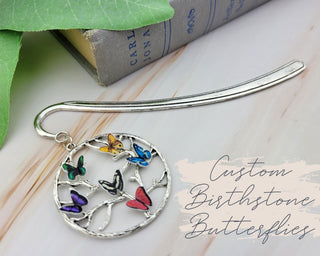 Personalized Birthstone Butterfly Bookmark: Custom Family Tree Gift