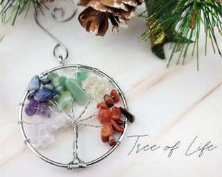 1pcs/4pcs Chakra Stones Ornaments - Mindfulness Gift - Rainbow Gemstone Ornaments - Christmas Tree Decorations