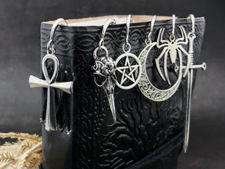 Gothic Bookmarks - Goth Macabre Bookmark - Bird Skull Shepherds Hook - Halloween Book Lovers Gift