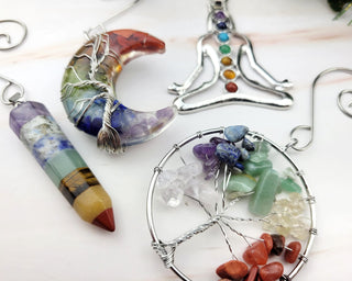 Chakra Ornament Set: Silver Reiki Yoga Christmas Decor