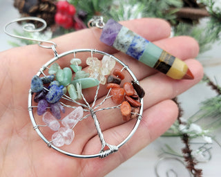 Chakra Ornament Set: Silver Reiki Yoga Christmas Decor