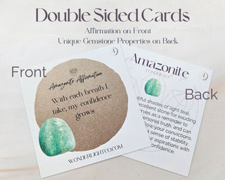 Amazonite Earrings - Natural Gemstone Jewelry - Positive Affirmation Card Included - Tear Drop Stone Crystal Gift
