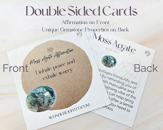 Moss Agate Tear Drop Earrings - Natural Gemstone Earrings - Meaningful Affirmation Jewelry